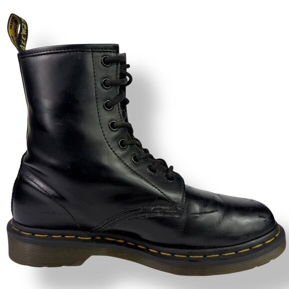 Dr. Martens Doc 1460 Smooth Black Leather Lace Up 8 Eye Boots Women’s 39 / 8 - Picture 5 of 12